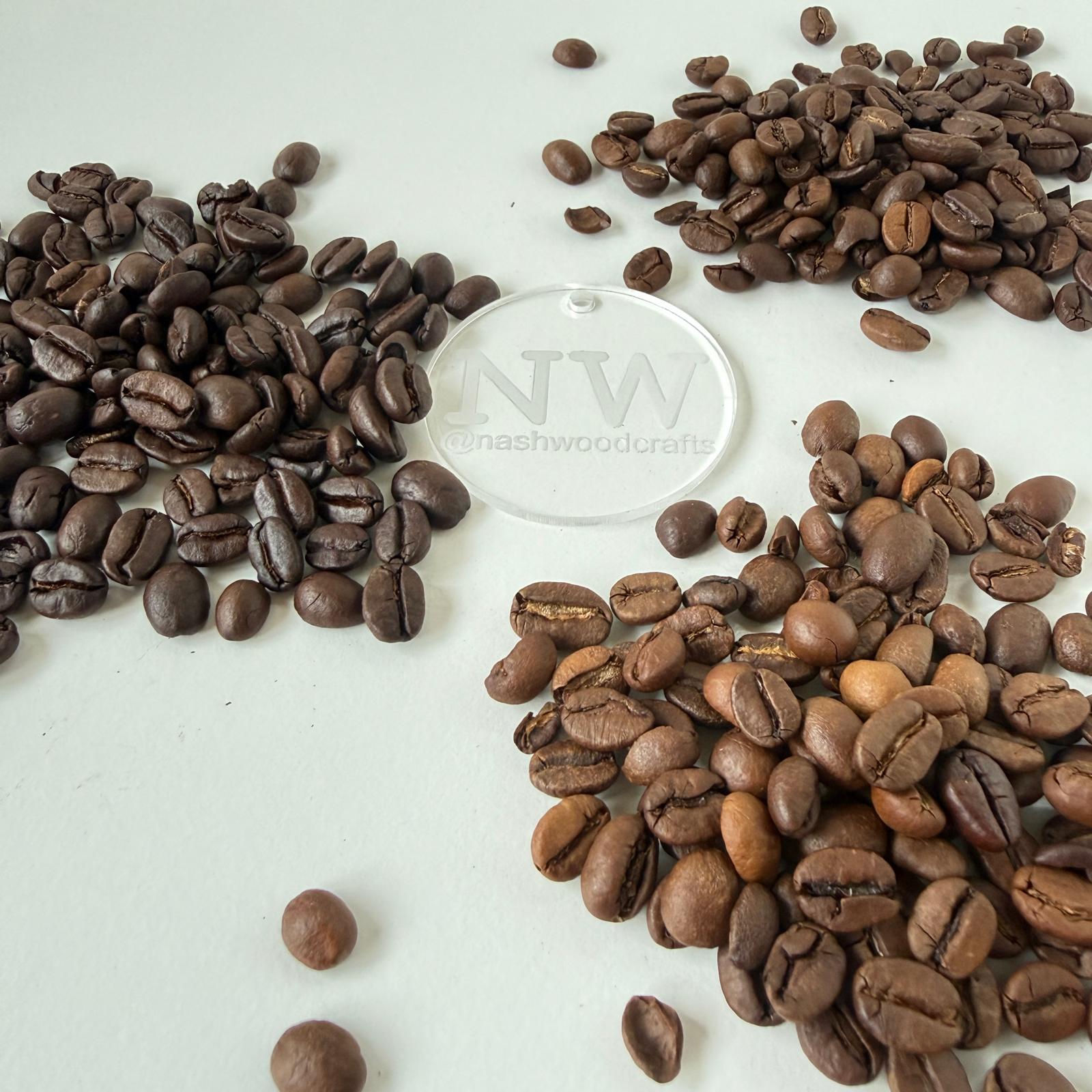 Coffee bean and resin pen blanks