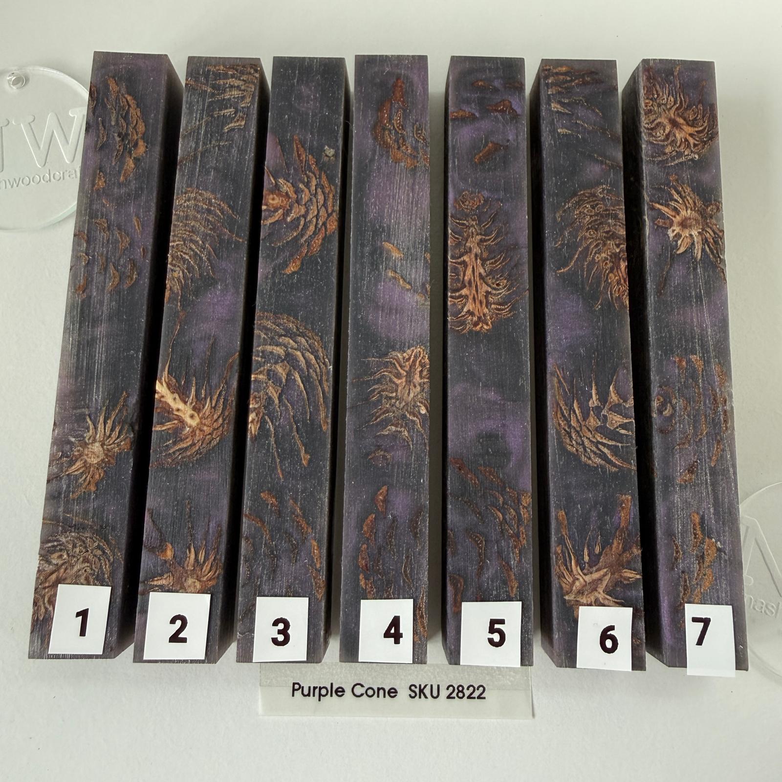 Scottish Pine Cone and Resin pen blank - Purple