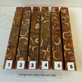 Beech nut and resin pen blanks - Orange / Pesto