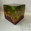 Red malee and Lime coloured resin sphere/cube blank