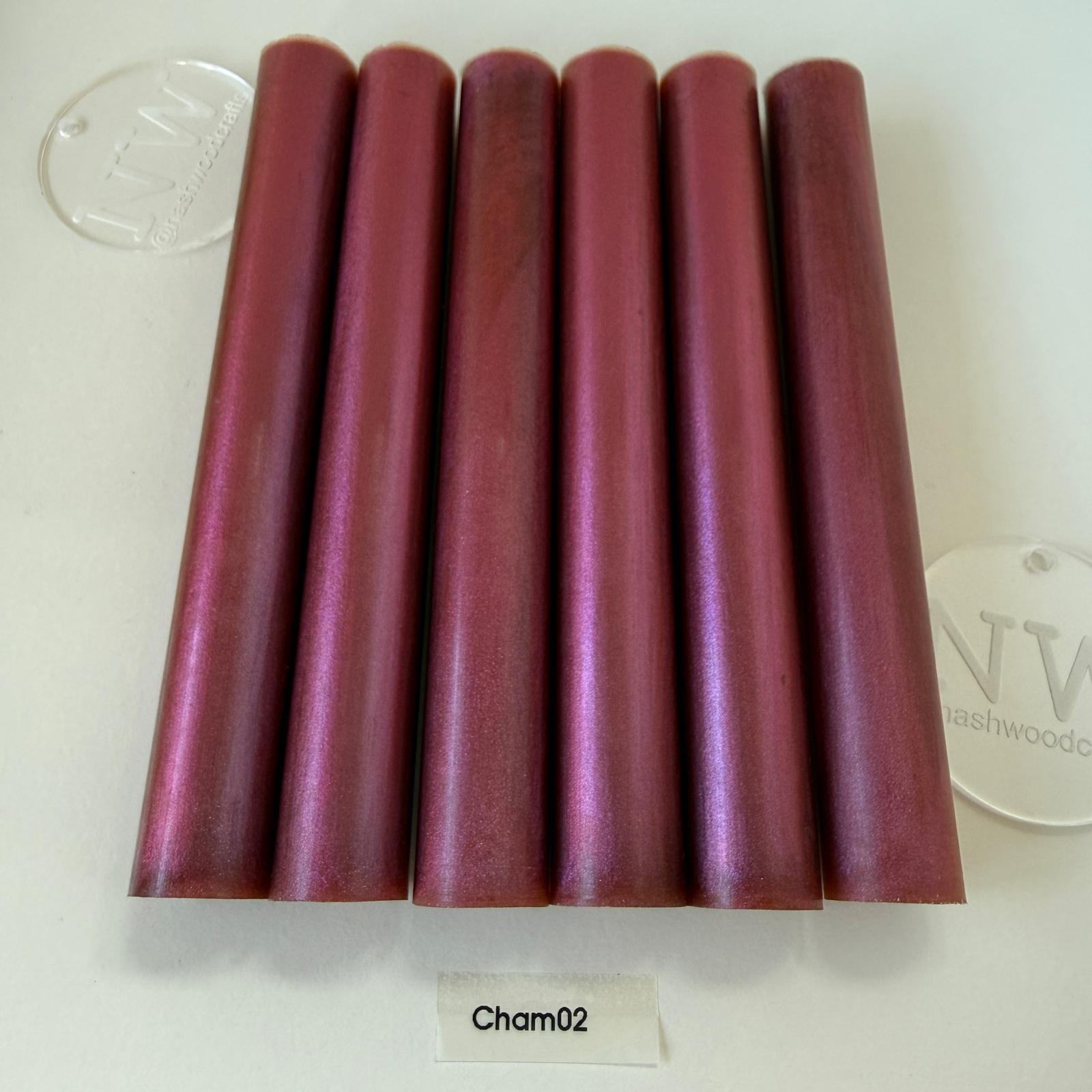 Chameleon resin pen blank - red/pink