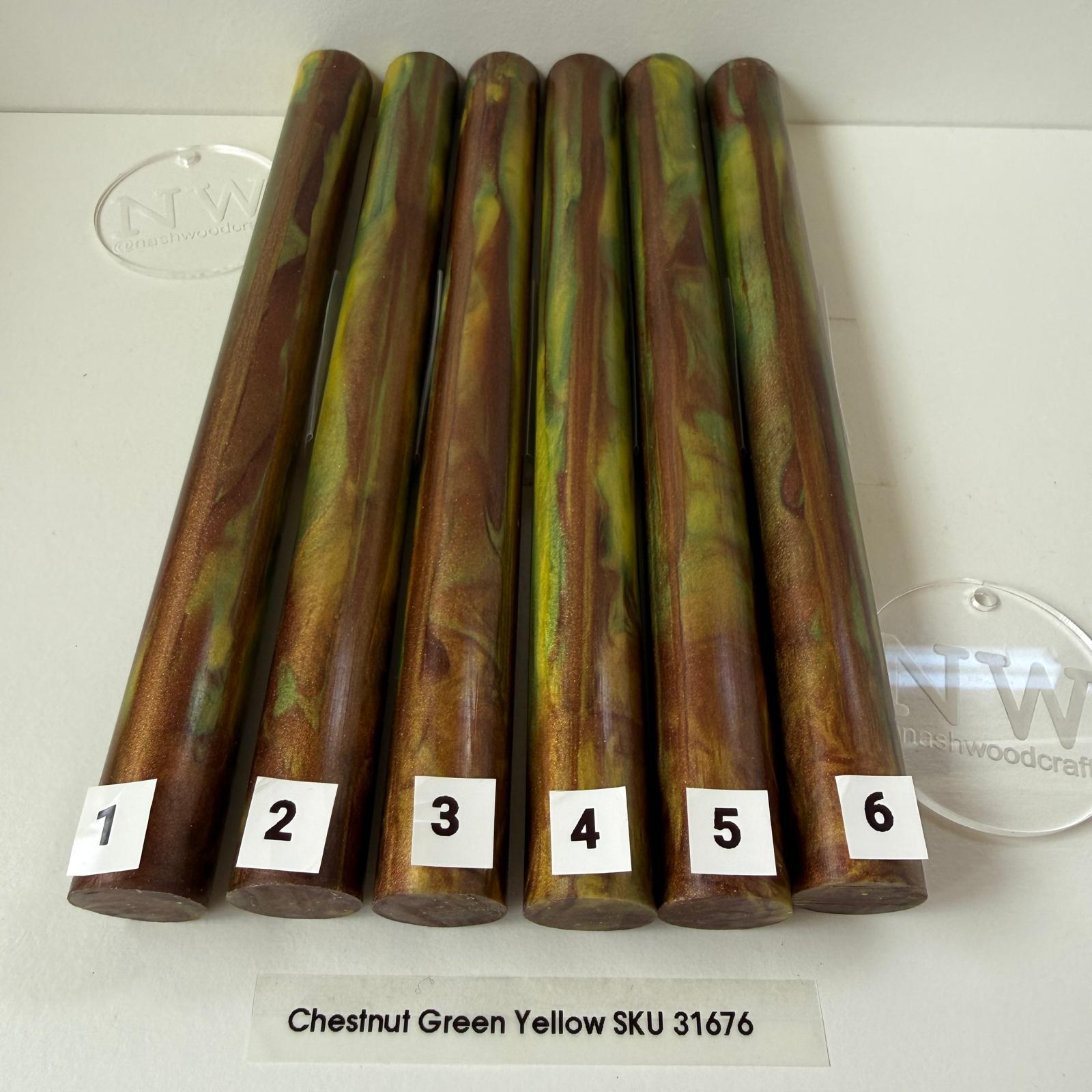 Chestnut Green Yellow pen blank