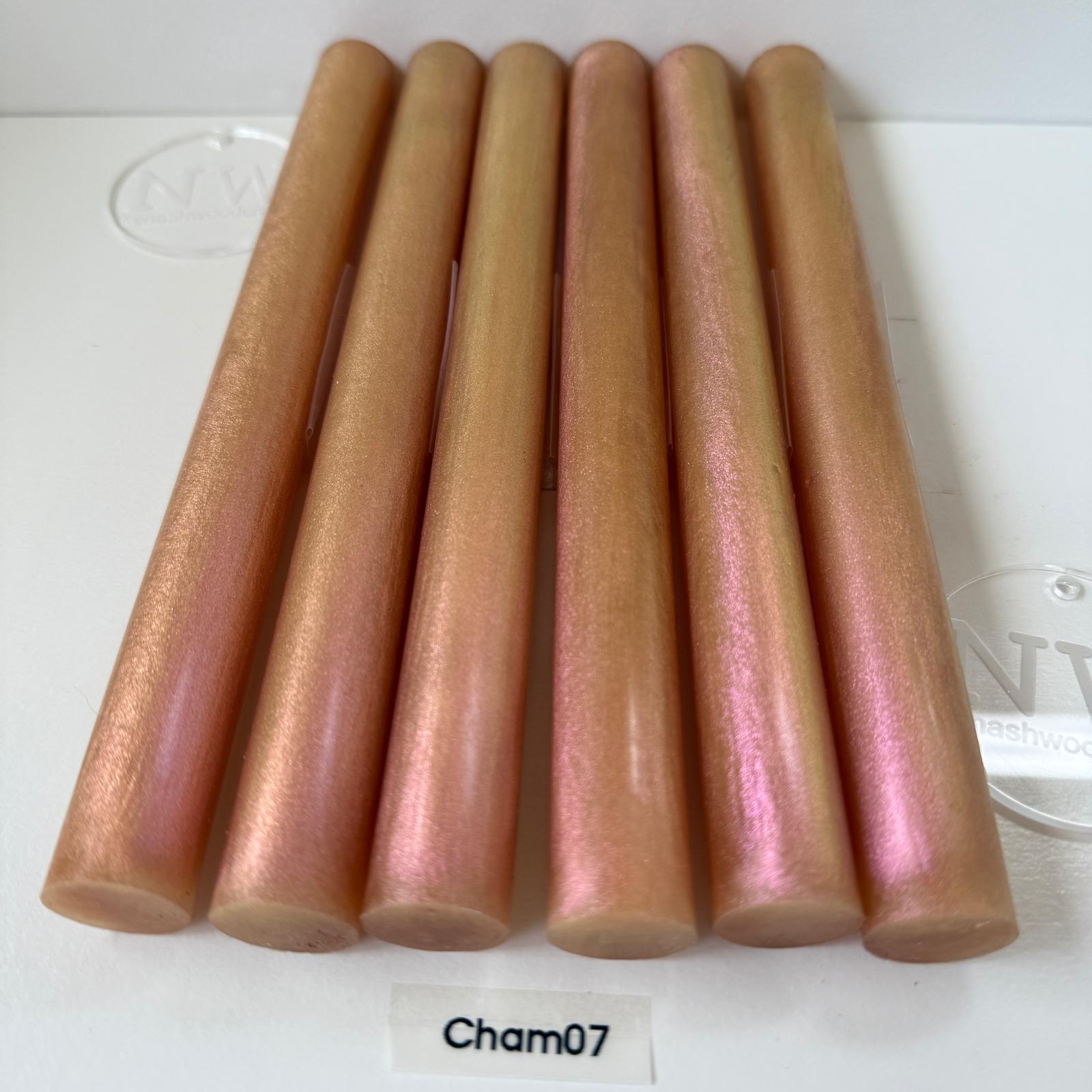 Chameleon resin pen blank peach/pink