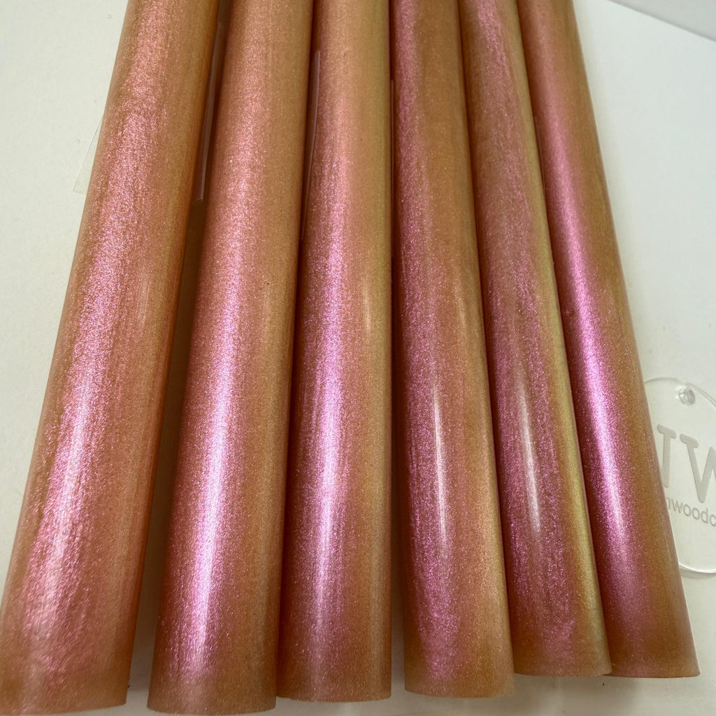 Chameleon resin pen blank peach/pink