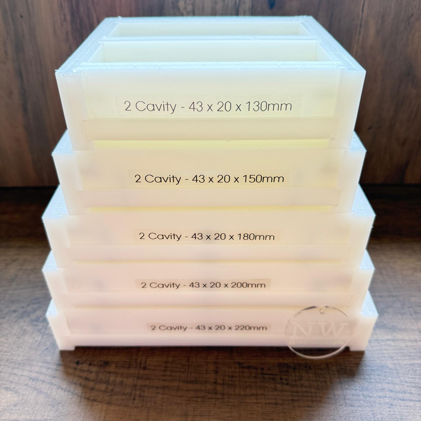 20mm x 43mm Double Pen / Knife Scale Mould - (2 x Cavity)