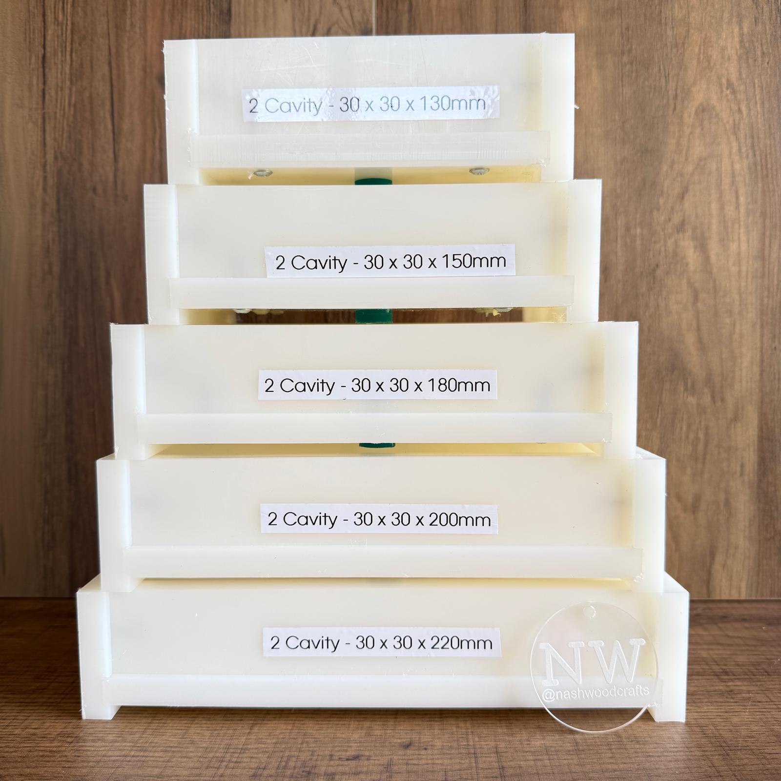 2 Cavity -  30x30mm Casting Moulds