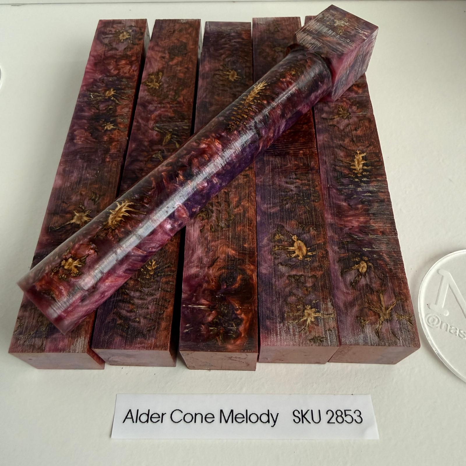 Alder Cone Melody epoxy pen blanks